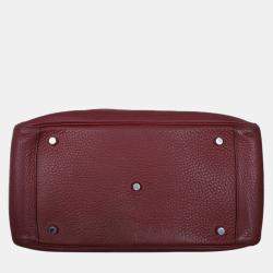 Hermes Rouge Pigment Clemence Leather Lindy 34 Shoulder Bag