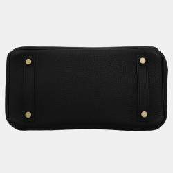 Hermes Noir Togo Leather Gold Finish Birkin 25 Bag