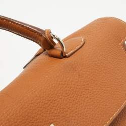 Hermes Gold Togo Leather Palladium Finish Shoulder Kelly 42 Bag