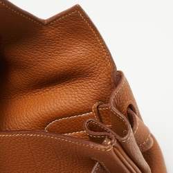 Hermes Gold Togo Leather Palladium Finish Shoulder Kelly 42 Bag