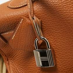 Hermes Gold Togo Leather Palladium Finish Shoulder Kelly 42 Bag