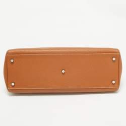 Hermes Gold Togo Leather Palladium Finish Shoulder Kelly 42 Bag
