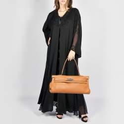 Hermes Gold Togo Leather Palladium Finish Shoulder Kelly 42 Bag