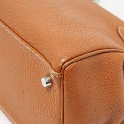 Hermes Gold Togo Leather Palladium Finish Shoulder Kelly 42 Bag
