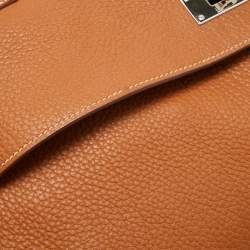 Hermes Gold Togo Leather Palladium Finish Shoulder Kelly 42 Bag