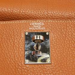 Hermes Gold Togo Leather Palladium Finish Shoulder Kelly 42 Bag