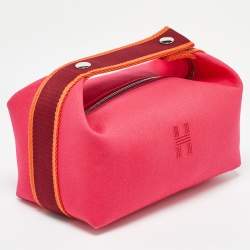 Pre Owned Hermes Hibiscus Toile H Canvas Small Bride-a-Brac Pouch