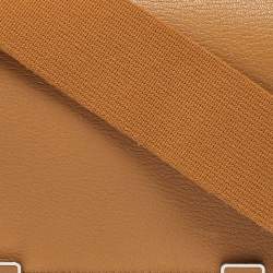 Pre Owned Hermès Caramel Chevre Mysore Leather Palladium Finish Geta Bag