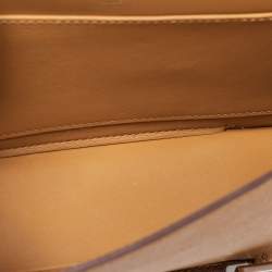 Pre Owned Hermès Caramel Chevre Mysore Leather Palladium Finish Geta Bag