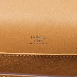 Pre Owned Hermès Caramel Chevre Mysore Leather Palladium Finish Geta Bag