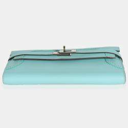 Hermes Bleu Atoll Swift Ghillies Kelly Longue Wallet PHW