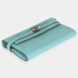 Hermes Bleu Atoll Swift Ghillies Kelly Longue Wallet PHW