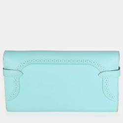 Hermes Bleu Atoll Swift Ghillies Kelly Longue Wallet PHW