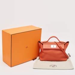 Hermes Terre Battue/Rose Azalee Taurillon Maurice and Swift Leather Palladium Finish 24/24 29 Bag