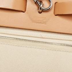 مملوكة مسبقًا حقيبة هيرمس هيرباغ زيب 31 كانفاس إتش/إبيين وجلد أحمر 