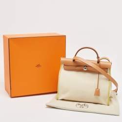 مملوكة مسبقًا حقيبة هيرمس هيرباغ زيب 31 كانفاس إتش/إبيين وجلد أحمر 