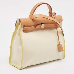 مملوكة مسبقًا حقيبة هيرمس هيرباغ زيب 31 كانفاس إتش/إبيين وجلد أحمر 