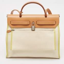 مملوكة مسبقًا حقيبة هيرمس هيرباغ زيب 31 كانفاس إتش/إبيين وجلد أحمر 