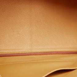 Hermes Saffron Ostrich Gold Finish Birkin 35 Bag