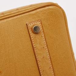 Hermes Saffron Ostrich Gold Finish Birkin 35 Bag