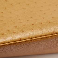 Hermes Saffron Ostrich Gold Finish Birkin 35 Bag