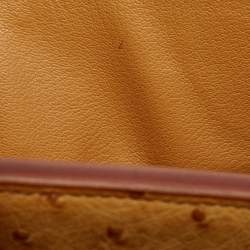 Hermes Saffron Ostrich Gold Finish Birkin 35 Bag