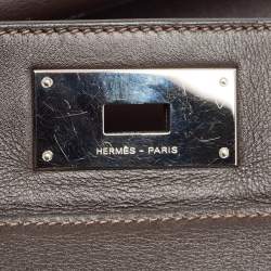 Hermes Ebene Evercolor Leather Palladium Finish Toolbox 26 Bag