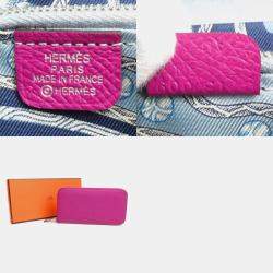 Hermes Purple Leather Silk'In Wallet