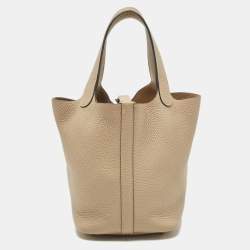 Pre Owned Hermes Trench Taurillon Clemence Leather Picotin Lock 18 Bag