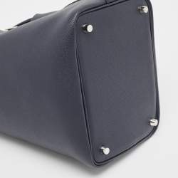 Pre Owned Hermès Bleu Indigo/Terre Battue/Noir Epsom Leather Picotin Lock Tressage 18 Bag