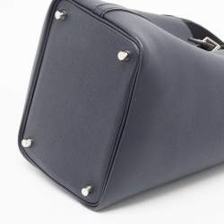 Pre Owned Hermès Bleu Indigo/Terre Battue/Noir Epsom Leather Picotin Lock Tressage 18 Bag