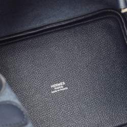 Pre Owned Hermès Bleu Indigo/Terre Battue/Noir Epsom Leather Picotin Lock Tressage 18 Bag