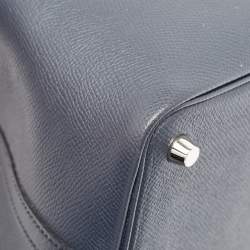 Pre Owned Hermès Bleu Indigo/Terre Battue/Noir Epsom Leather Picotin Lock Tressage 18 Bag