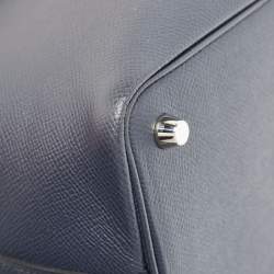 Pre Owned Hermès Bleu Indigo/Terre Battue/Noir Epsom Leather Picotin Lock Tressage 18 Bag
