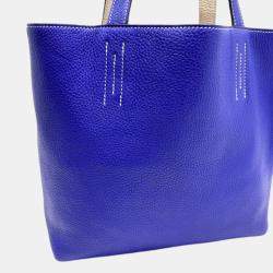 Hermes Blue Electric Beton Taurillon Clemence Double Sense 28 Handbag