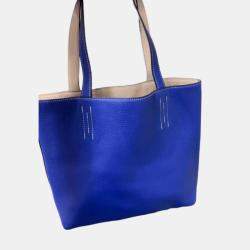 Hermes Blue Electric Beton Taurillon Clemence Double Sense 28 Handbag