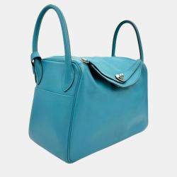 Hermes Turquoise Swift Lindy 30 Handbag