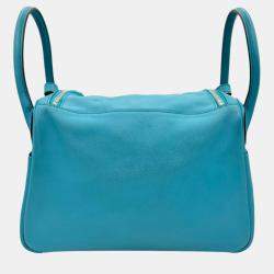 Hermes Turquoise Swift Lindy 30 Handbag