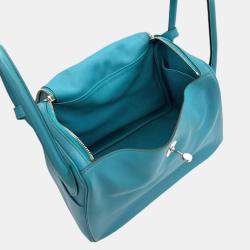 Hermes Turquoise Swift Lindy 30 Handbag