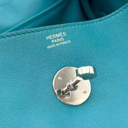 Hermes Turquoise Swift Lindy 30 Handbag