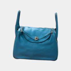 Hermes Turquoise Swift Lindy 30 Handbag