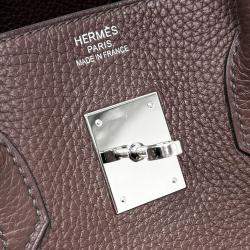 Hermes Burgundy Taurillon Clemence Birkin 35 Handbag