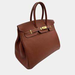 Hermes Noisette Fjord Birkin 35 Handbag