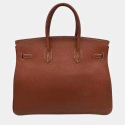 Hermes Noisette Fjord Birkin 35 Handbag