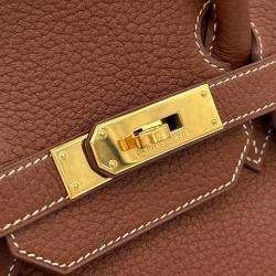 Hermes Noisette Fjord Birkin 35 Handbag