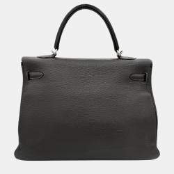 Hermes Graphite Taurillon Clemence Kelly 35 Handbag