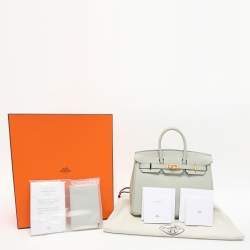 Hermes Gris Neve Togo Leather Birkin 25 Bag