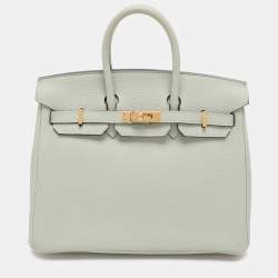 Hermes Gris Neve Togo Leather Birkin 25 Bag