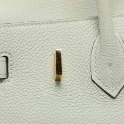 Hermes Gris Neve Togo Leather Birkin 25 Bag