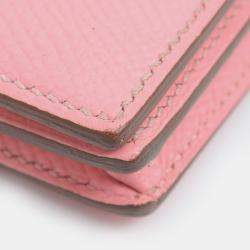 Hermes Rose Confetti Epsom Leather Bearn Wallet